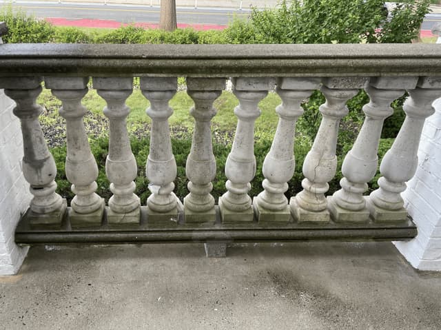 Stone Railing Cleaning - Before